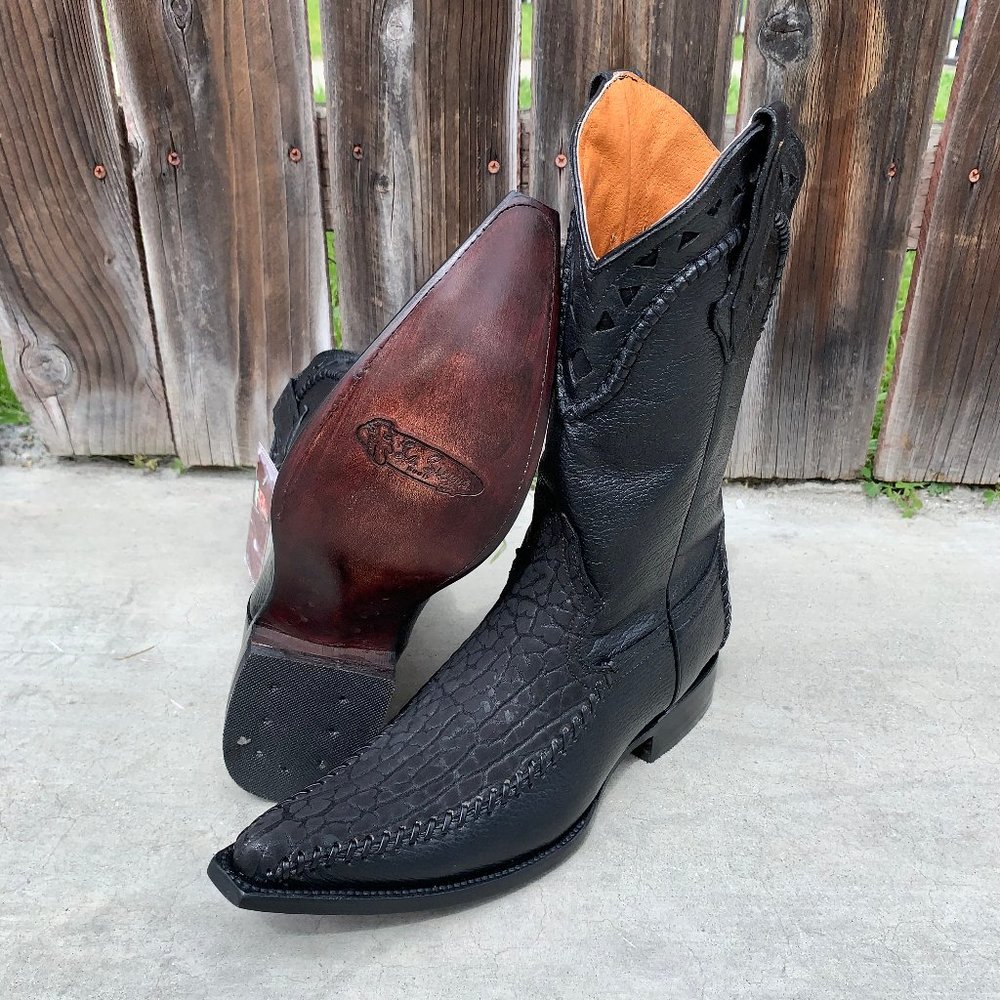 MEN'S RODEO COWBOY BOOTS BULL NECK LEATHER 097 2X